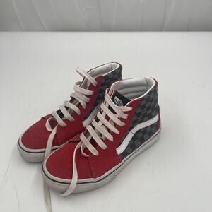 Vans Off the Wall Kids High Top Canvas Shoes Size 2 Pre-Owned Good